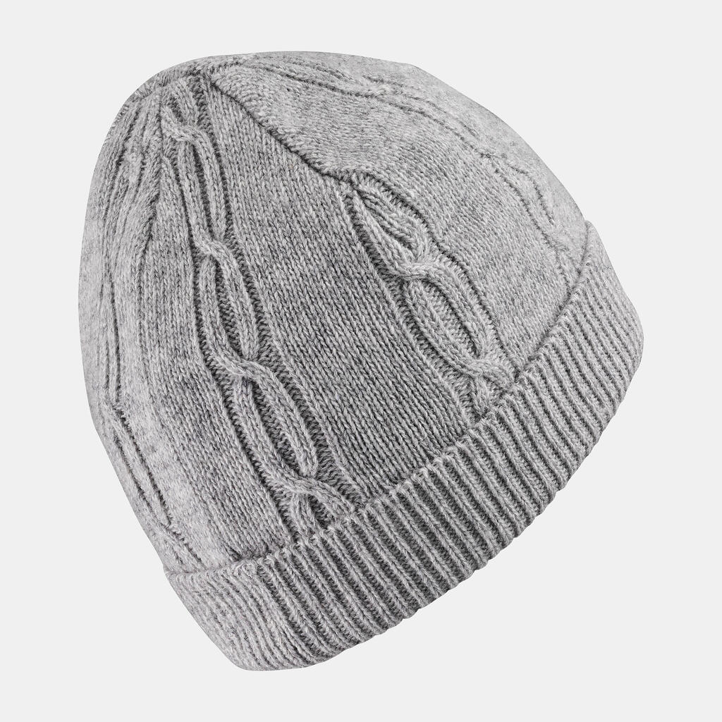 KIDS’ CABLE-KNIT SKI HAT GREY